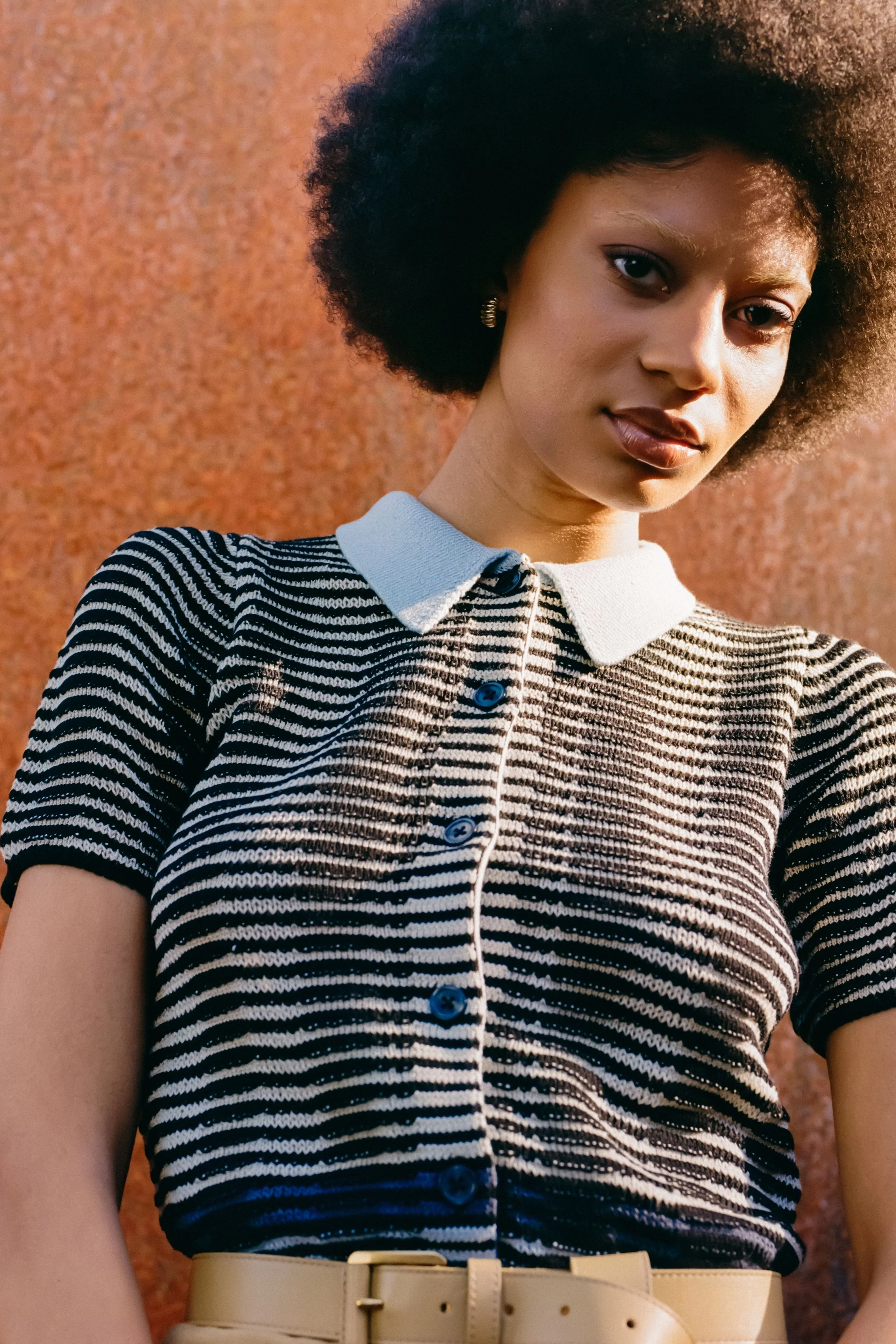 Wave Knit Short Sleeve Polo Shirt - Image 3