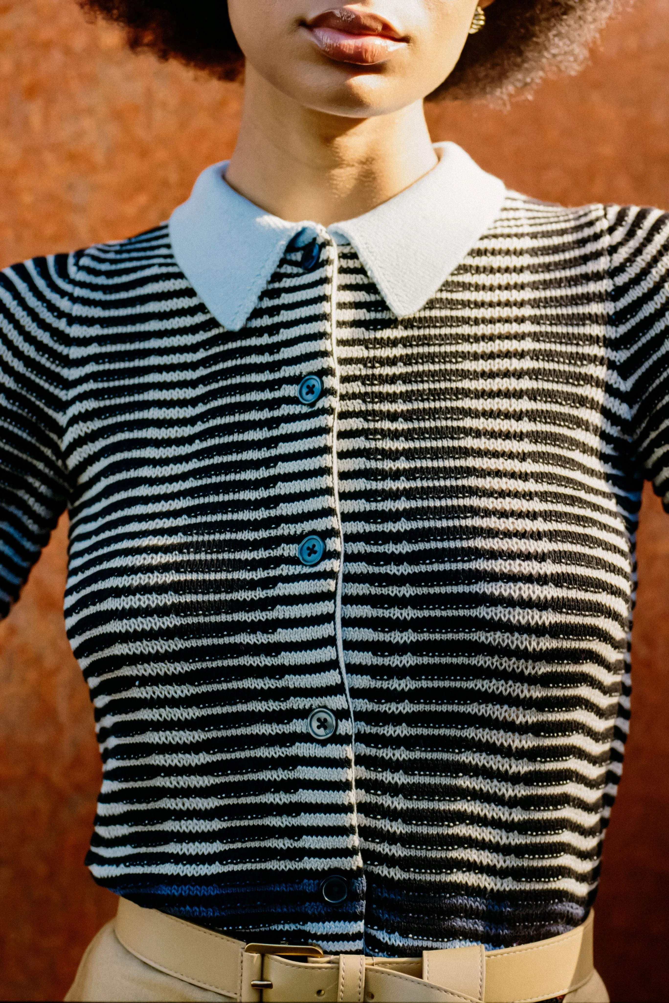 Wave Knit Short Sleeve Polo Shirt - Image 9