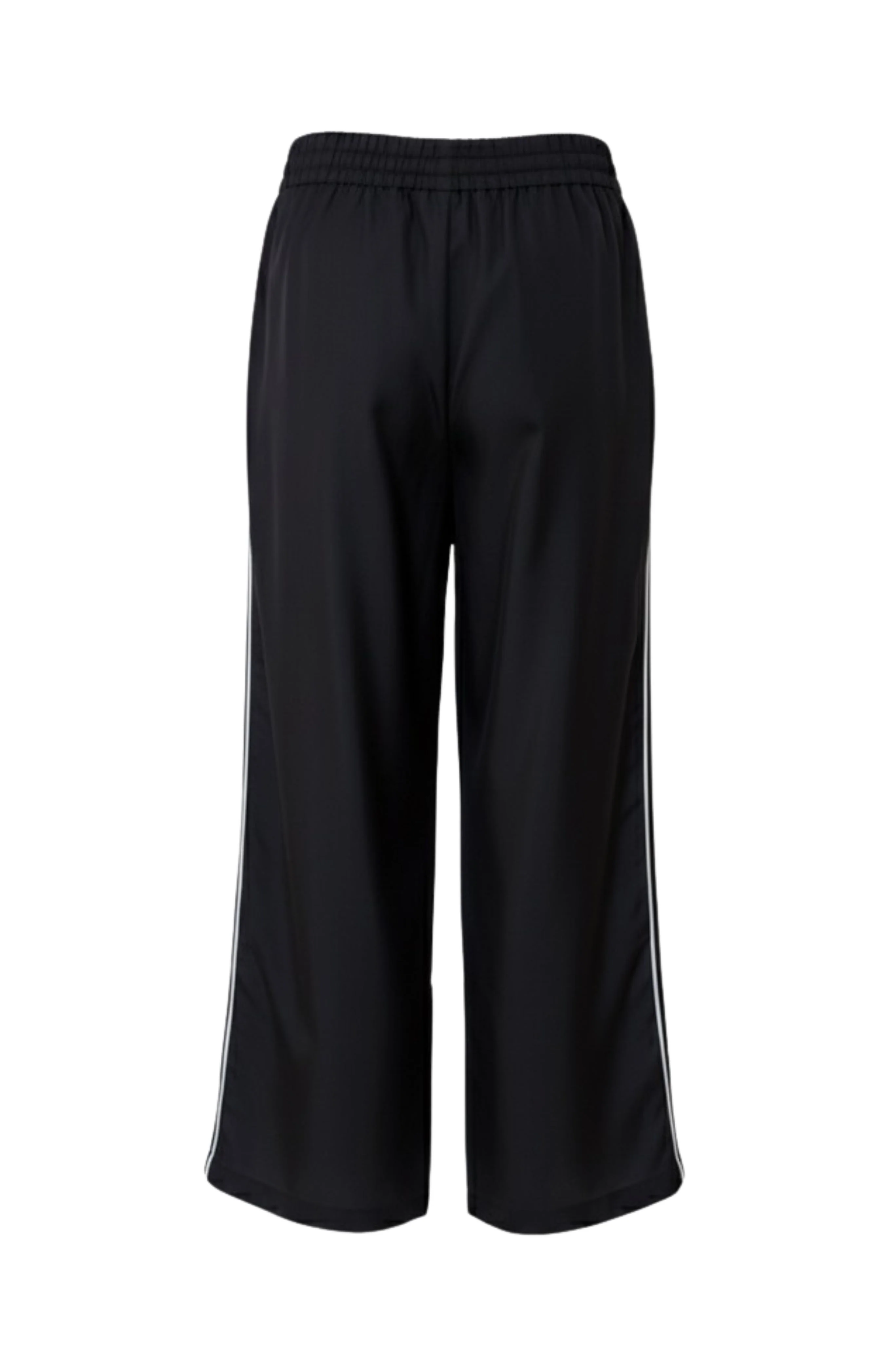 Wide Leg Trousers With Piping Detail in Black - Image 3