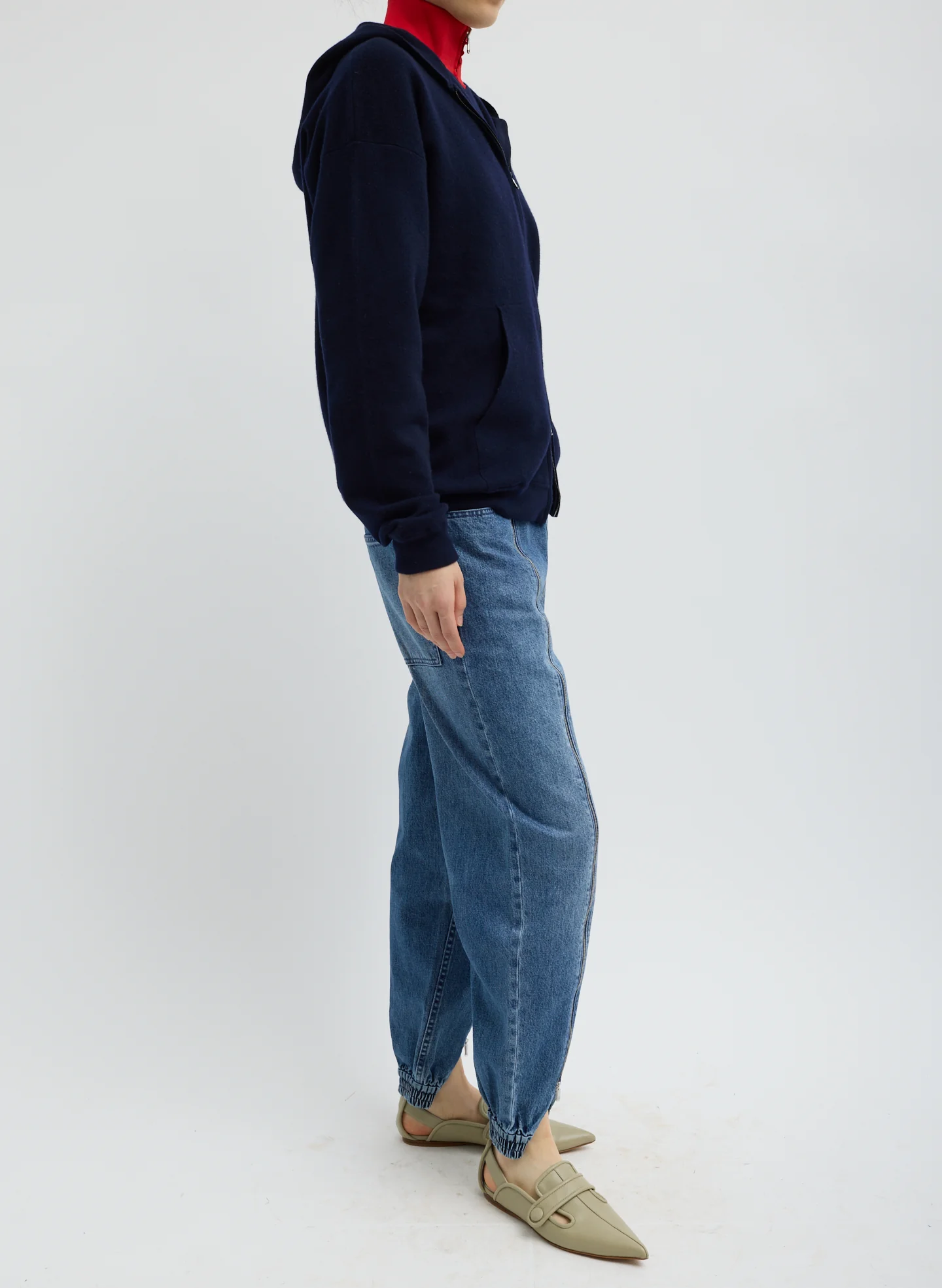 Zippered Denim Jogger - Image 5