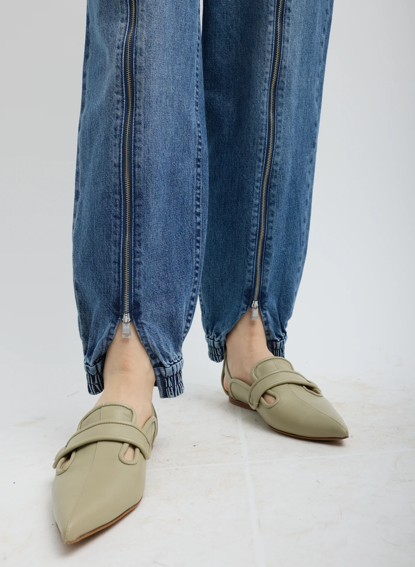 Zippered Denim Jogger - Image 6